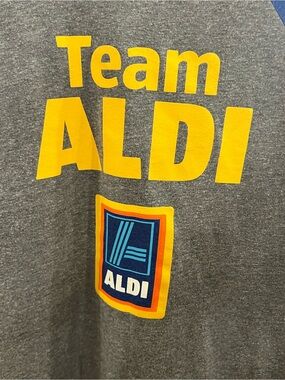 Next Level Apparel Team ALDI Gray & Yellow Logo Tee
